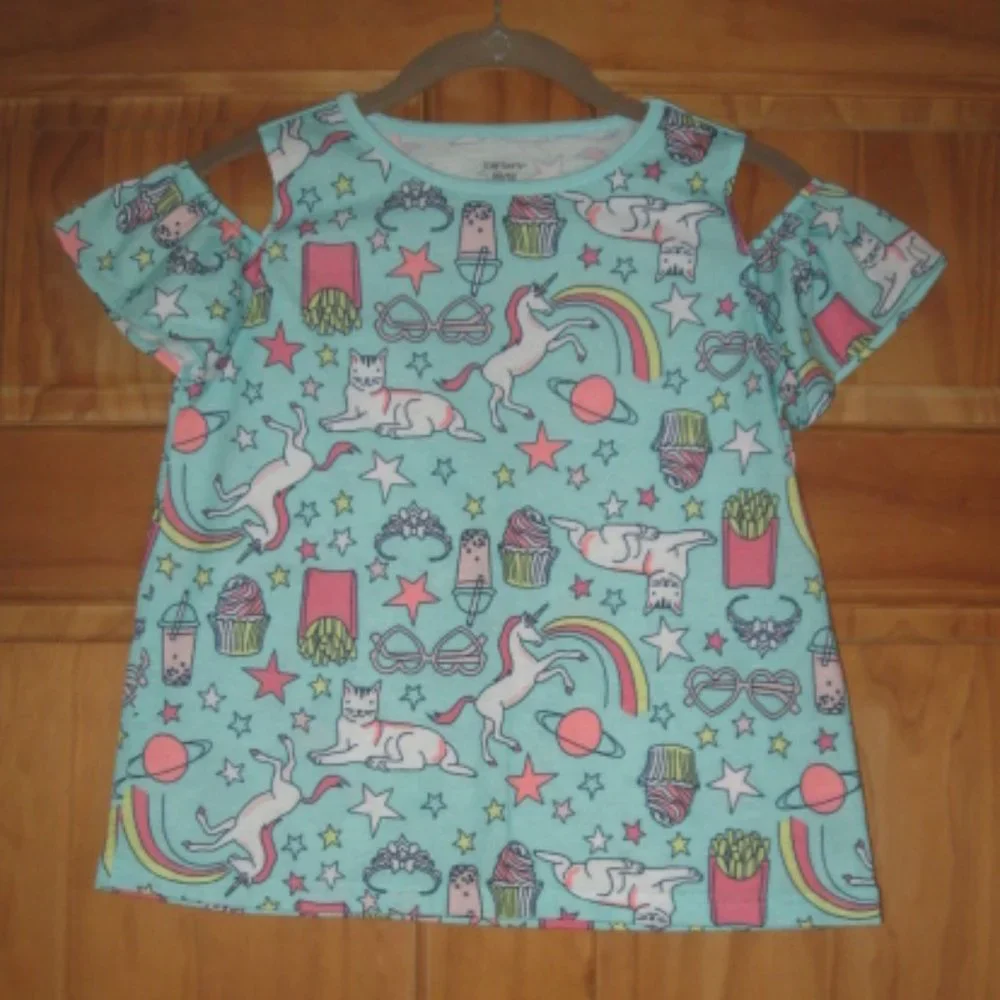 5/$20 Girls Carter's Cold Shoulder Pajama Top